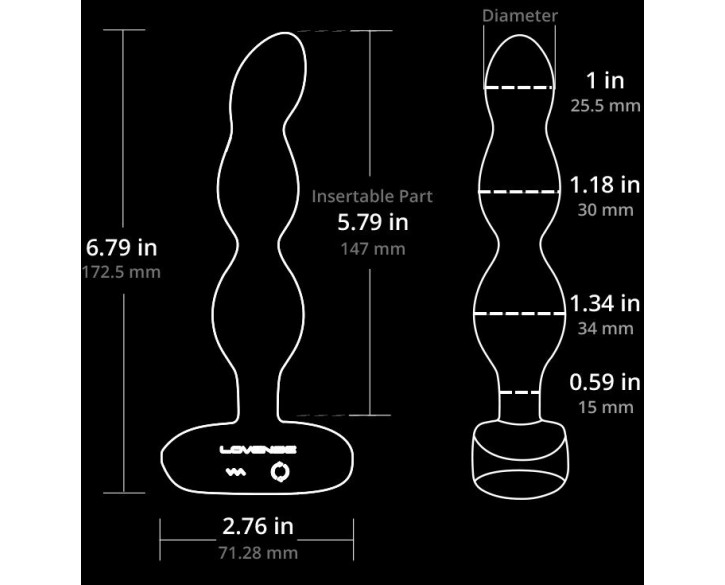 Анальне смарт-намисто з вібрацією та обертанням Lovense Ridge, унісекс