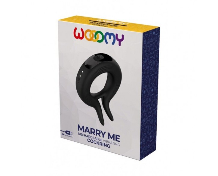 Ерекційне віброкільце Wooomy Marry Me, перезаряджувальне, 10 режимів вібрації, діаметр 4 см