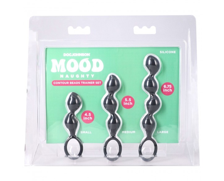 Набір анальних іграшок Doc Johnson Mood Naughty Contour Beads Trainer Set