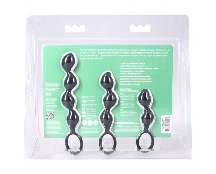 Набір анальних іграшок Doc Johnson Mood Naughty Contour Beads Trainer Set