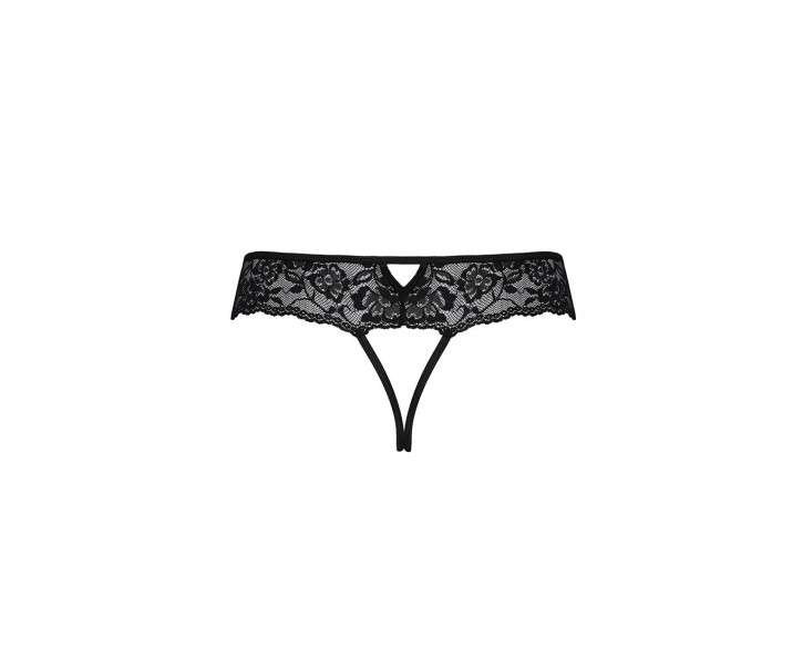 Мереживні стрінги з доступом Senia Thong black L/XL - Passion