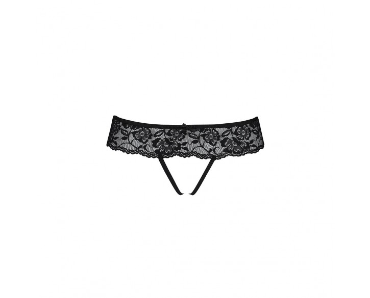 Мереживні стрінги з доступом Senia Thong black L/XL - Passion