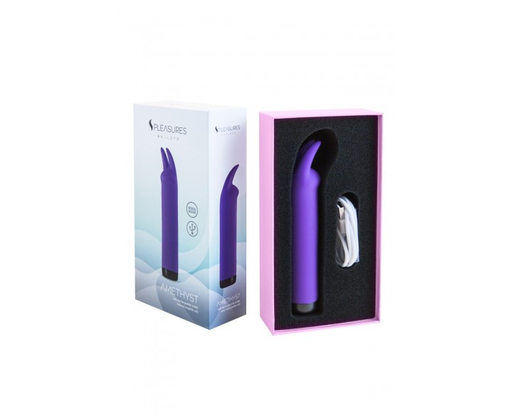 Вібратор S Pleasures Bullets Amethyst, фіолетовий, з двома відростками, 10 режимів, діаметр 3,1 см