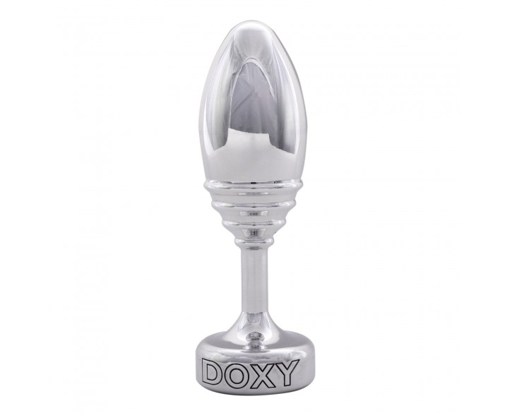 Металева анальна пробка DOXY Butt Plug RIBBED, ребриста, діаметр 3,3 см