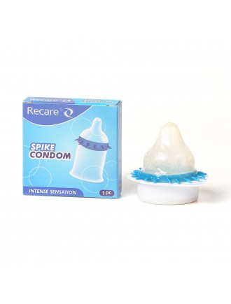 Насадка на член Recare Spike Condom Blue (презерватив з шипами)