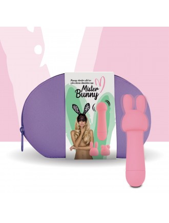 Мінівібратор FeelzToys Mister Bunny Pink з двома насадками