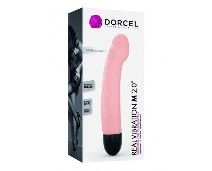 Вібратор Dorcel Real Vibration M Flesh 2.0, діаметр 3,7см, перезаряджається, для точки G