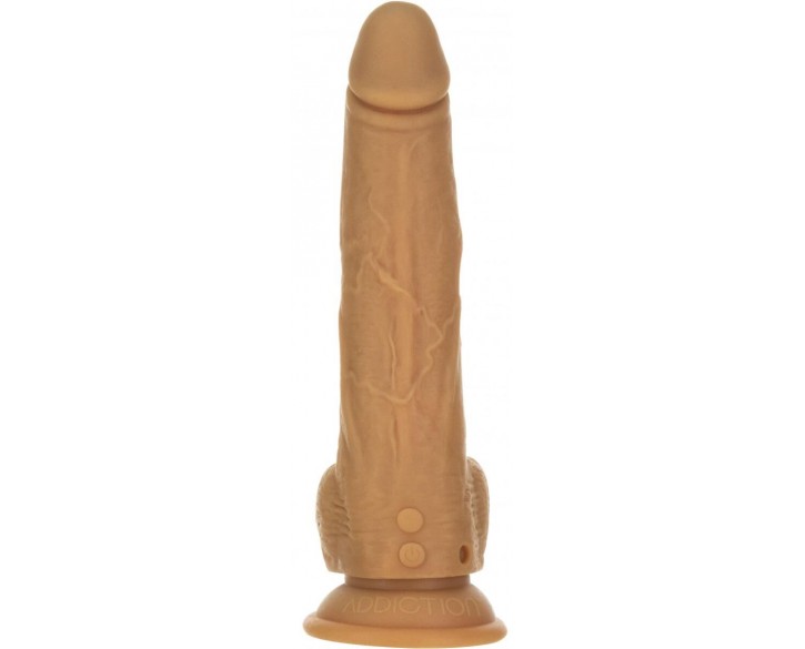 Фалоімітатор з пульсацією Naked ADDICTION Dominic 9″ Caramel, пульт ДК, діаметр 4,2 см