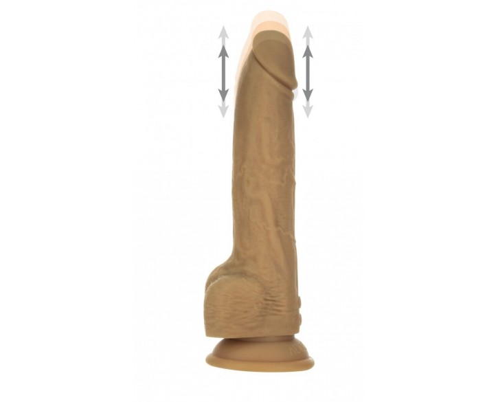 Фалоімітатор з пульсацією Naked ADDICTION Dominic 9″ Caramel, пульт ДК, діаметр 4,2 см