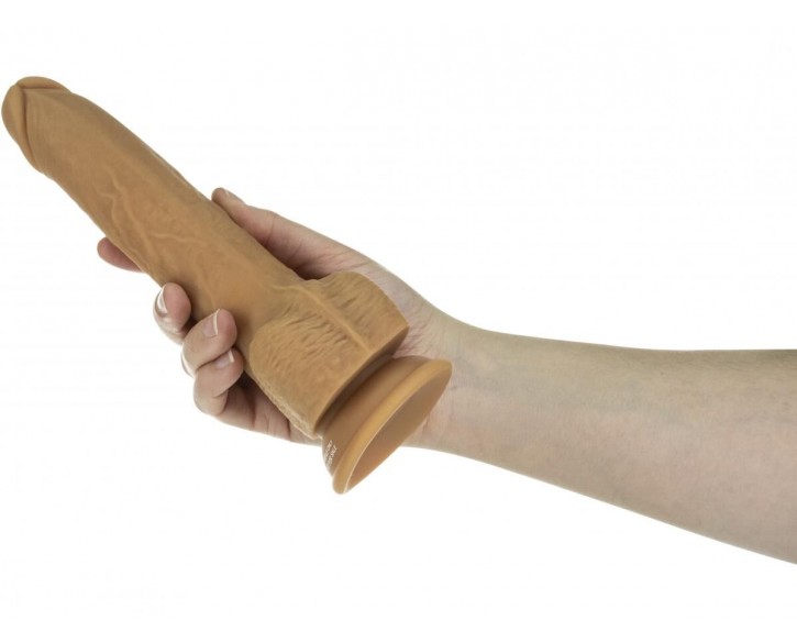 Фалоімітатор з пульсацією Naked ADDICTION Dominic 9″ Caramel, пульт ДК, діаметр 4,2 см
