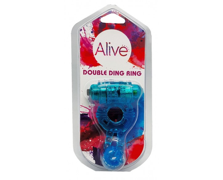 Ерекційне віброкільце Alive Double Ding Ring Blue