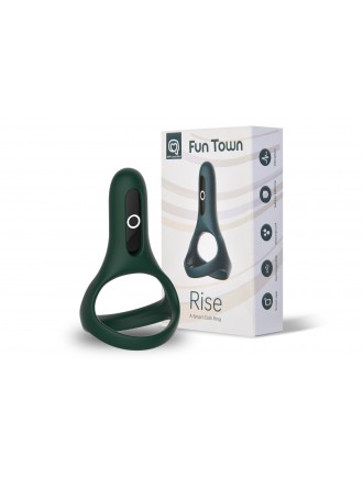 Подвійне ерекційне кільце Fun Town Rise Turquoise, керування зі смартфона