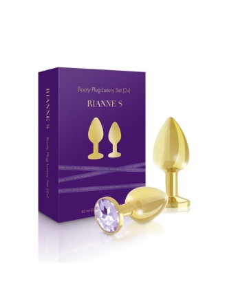 Набір металевих анальних пробок із кристалом RIANNE S – Booty Plug Luxury Set, діаметр 3 та 3,5 см