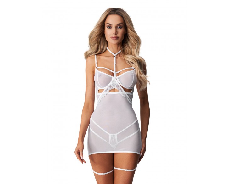 Бебі-долл Obsessive Arrowel White chemise L/XL