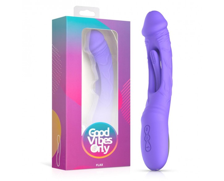 Вібратор Good Vibes Only - Flax Vibrating Dildo with G-Spot Stimulator