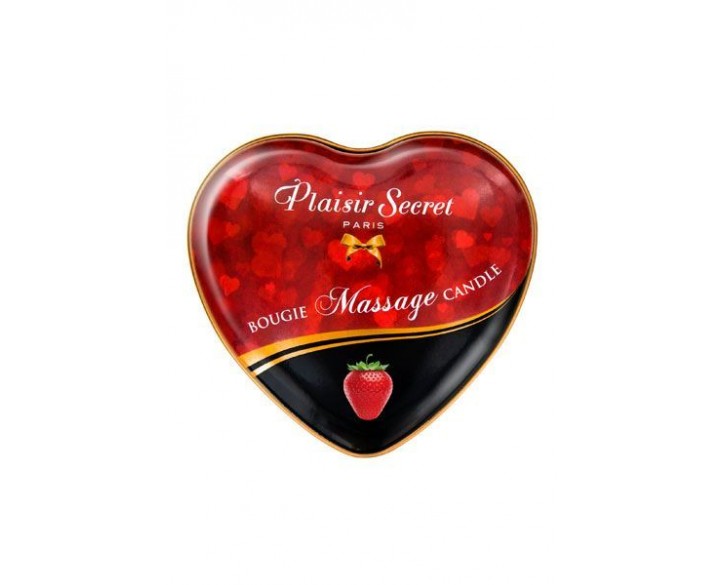 Масажна свічка серце Plaisirs Secrets Strawberry (35 мл)