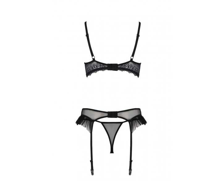 Комплект Passion KERRIA SET WITH OPEN BRA black L/XL - ECO Passion