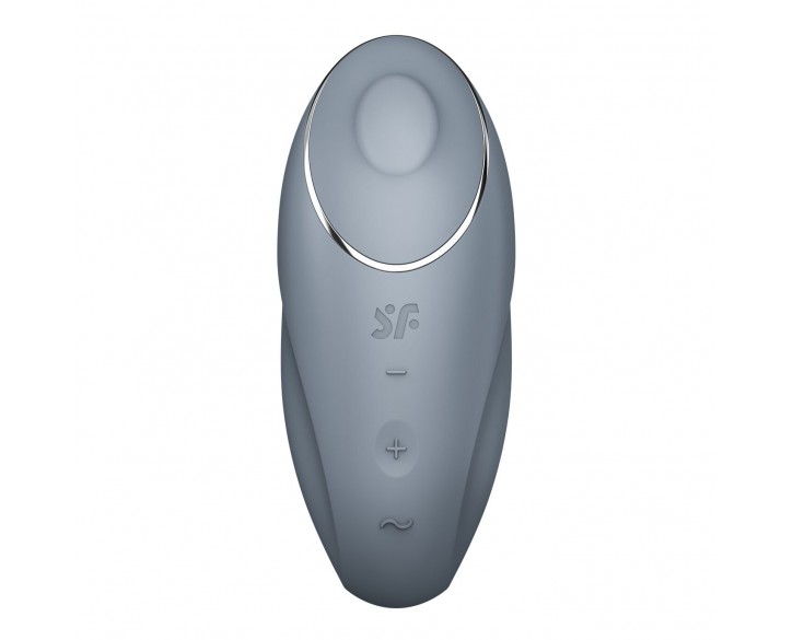 Вібростимулятор-пульсатор Satisfyer Tap & Climax 1 Bluegrey, ефект постукування пальцем, 2 мотори