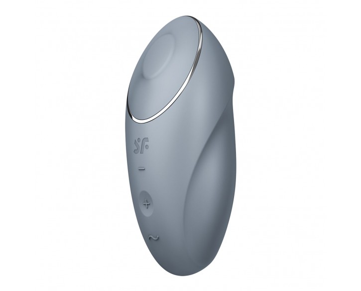 Вібростимулятор-пульсатор Satisfyer Tap & Climax 1 Bluegrey, ефект постукування пальцем, 2 мотори