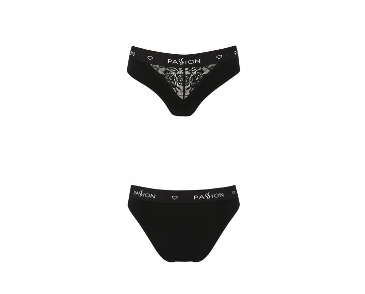 Трусики з широкою гумкою і мереживом Passion PS001 PANTIES black, size M