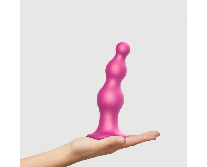 Насадка для страпона Strap-On-Me Dildo Plug Beads Framboise Metallic XL