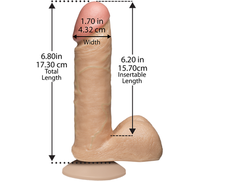 Фалоімітатор Doc Johnson The Realistic Cock 6 inch White - PVC, Vack-U-Lock, діаметр 4,3 см