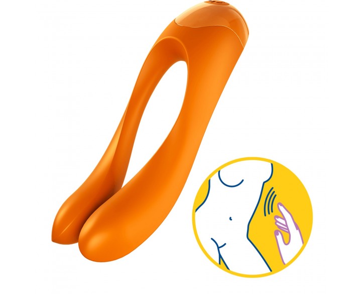 Вібратор на палець Satisfyer Candy Cane Orange