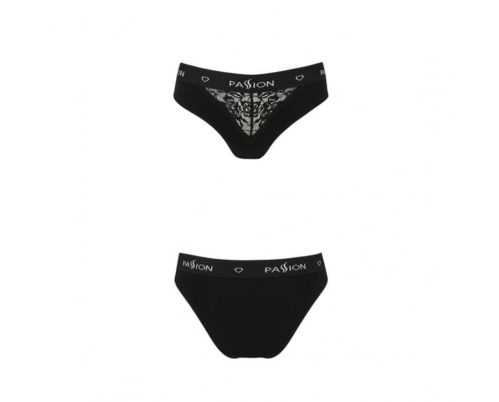 Трусики з широкою гумкою і мереживом Passion PS001 PANTIES black, size S