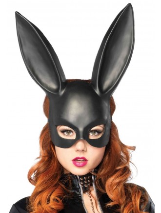 Маска кролика Leg Avenue Masquerade Rabbit Mask Black, довгі вушка, на резинці