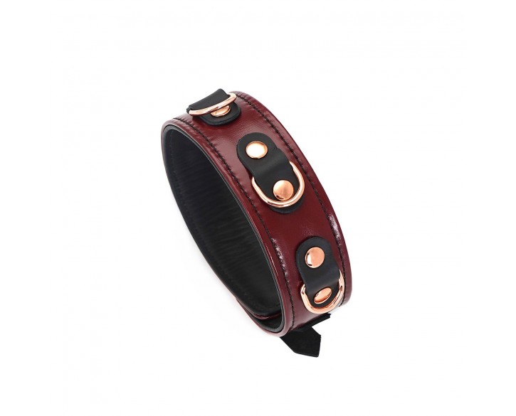 Нашийник з повідцем Liebe Seele Wine Red Collar and Leash