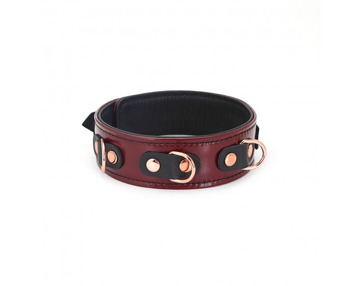 Нашийник з повідцем Liebe Seele Wine Red Collar and Leash