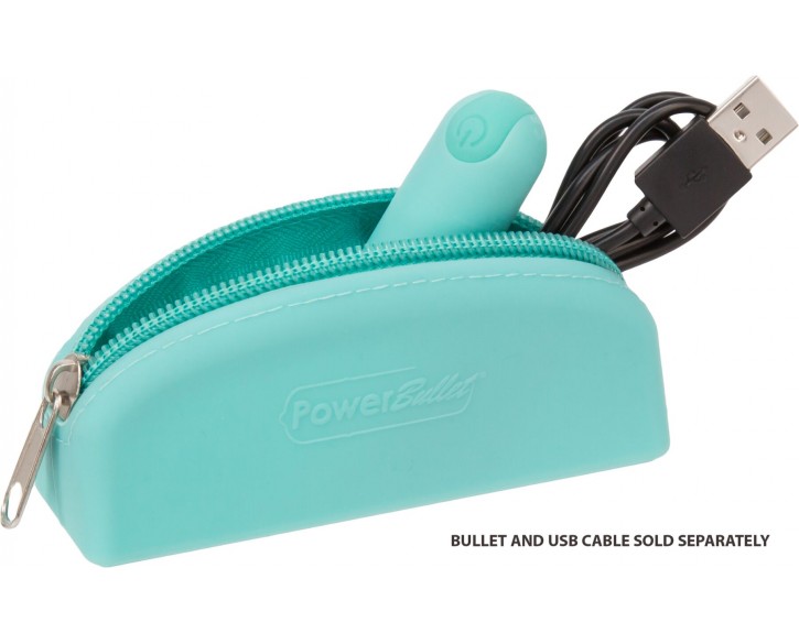 Сумка для зберігання секс-іграшок PowerBullet - Silicone Storage Zippered Bag Teal