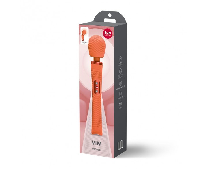 Вібромасажер Fun Factory VIM Vibrating Wand Orange, суперпотужний та легкий, до 6 годин роботи