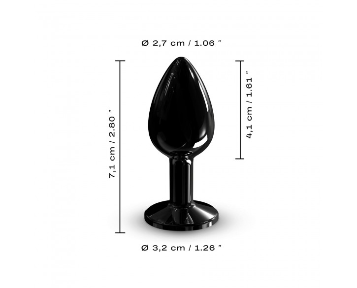 Металева анальна пробка з кристалом Dorcel Diamond Plug Black S