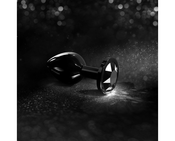 Металева анальна пробка з кристалом Dorcel Diamond Plug Black S