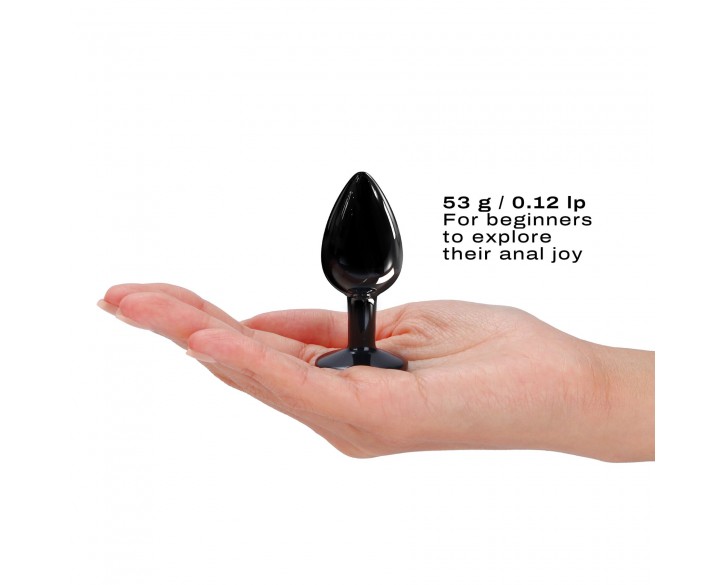 Металева анальна пробка з кристалом Dorcel Diamond Plug Black S