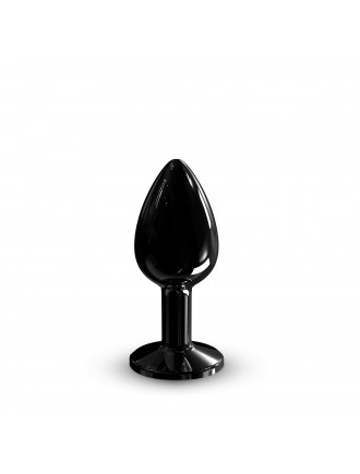 Металева анальна пробка з кристалом Dorcel Diamond Plug Black S