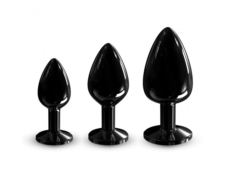 Металева анальна пробка з кристалом Dorcel Diamond Plug Black S