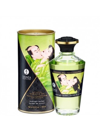 Розігрівальна олія Shunga Aphrodisiac Warming Oil – Midnight Sorbet (100 мл) без цукру, смачна