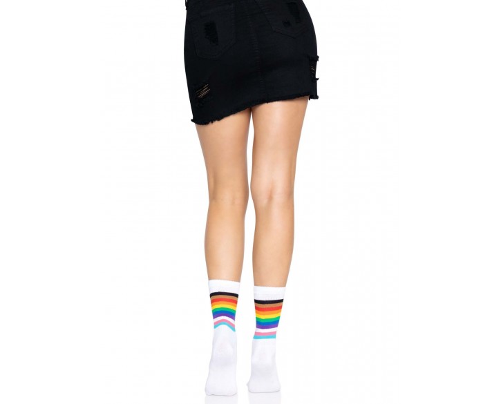 Шкарпетки жіночі в смужку Leg Avenue Pride crew socks Rainbow, 37–43 розмір