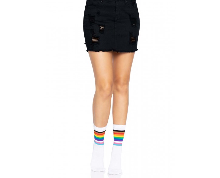 Шкарпетки жіночі в смужку Leg Avenue Pride crew socks Rainbow, 37–43 розмір