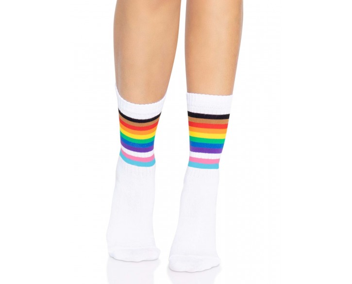 Шкарпетки жіночі в смужку Leg Avenue Pride crew socks Rainbow, 37–43 розмір