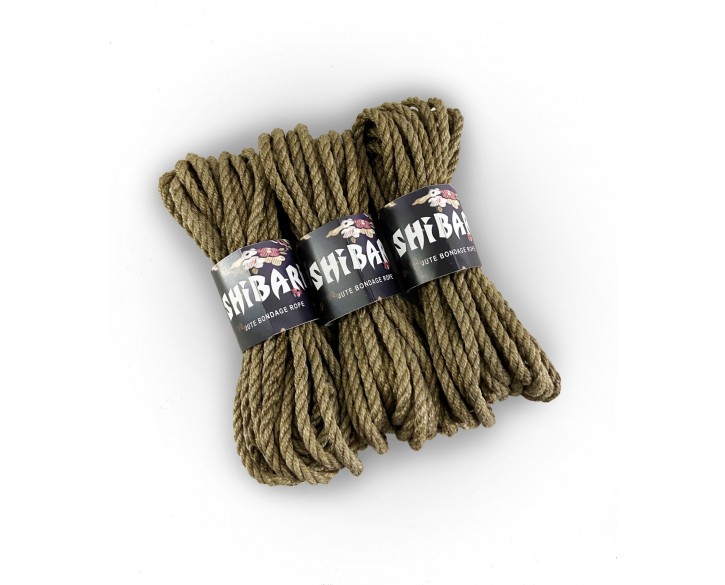 Джутова мотузка для шібарі Feral Feelings Shibari Rope, 8 м сіра