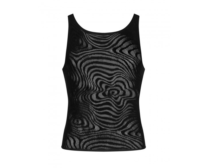 Чоловіча напівпрозора майка-борцовка з візерунком Obsessive T103 tank top S/M/L, чорна