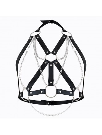 Портупея жіноча Art of Sex - Aiden Leather harness, Чорна L-2XL