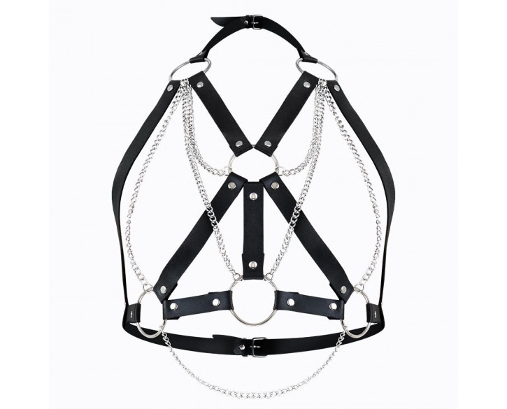 Портупея жіноча Art of Sex - Aiden Leather harness, Чорна L-2XL