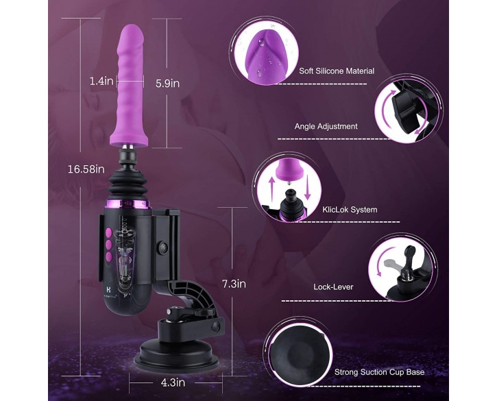 Міні секс-машина Hismith Mini Capsule Sex-Machine with Strong Suction Cup, потужна, перезаряджувана