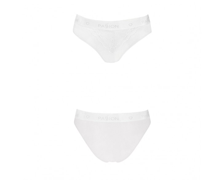 Трусики з широкою гумкою і мереживом Passion PS001 PANTIES white, size L