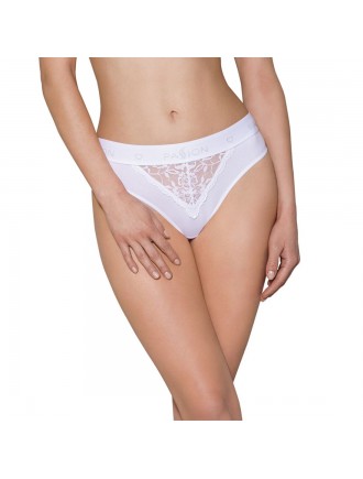 Трусики з широкою гумкою і мереживом Passion PS001 PANTIES white, size L