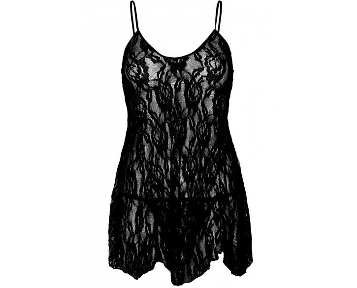 Пеньюар Leg Avenue Rose Lace Flair Chemise Black One Size